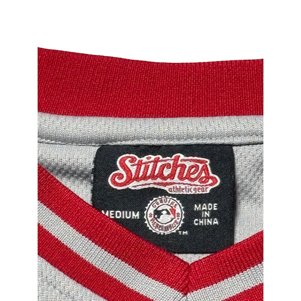 Stitches Baseball Jersey Mens M Gray Red St. Louis Cardinals Logo Short Sleeve - Picture 10 of 14